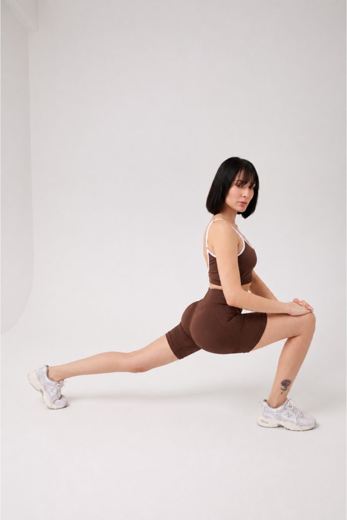 Kadın Yüksek Bel Toparlayıcı Push Up Seamless Spor Şort Tayt - Biye Detaylı CoreLine Model