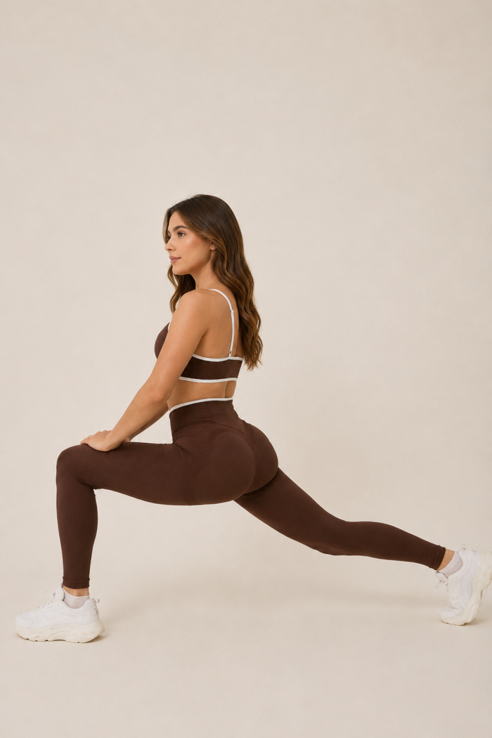 Kadın Yüksek Bel Toparlayıcı Push Up Seamless Tayt - Biye Detaylı CoreLine