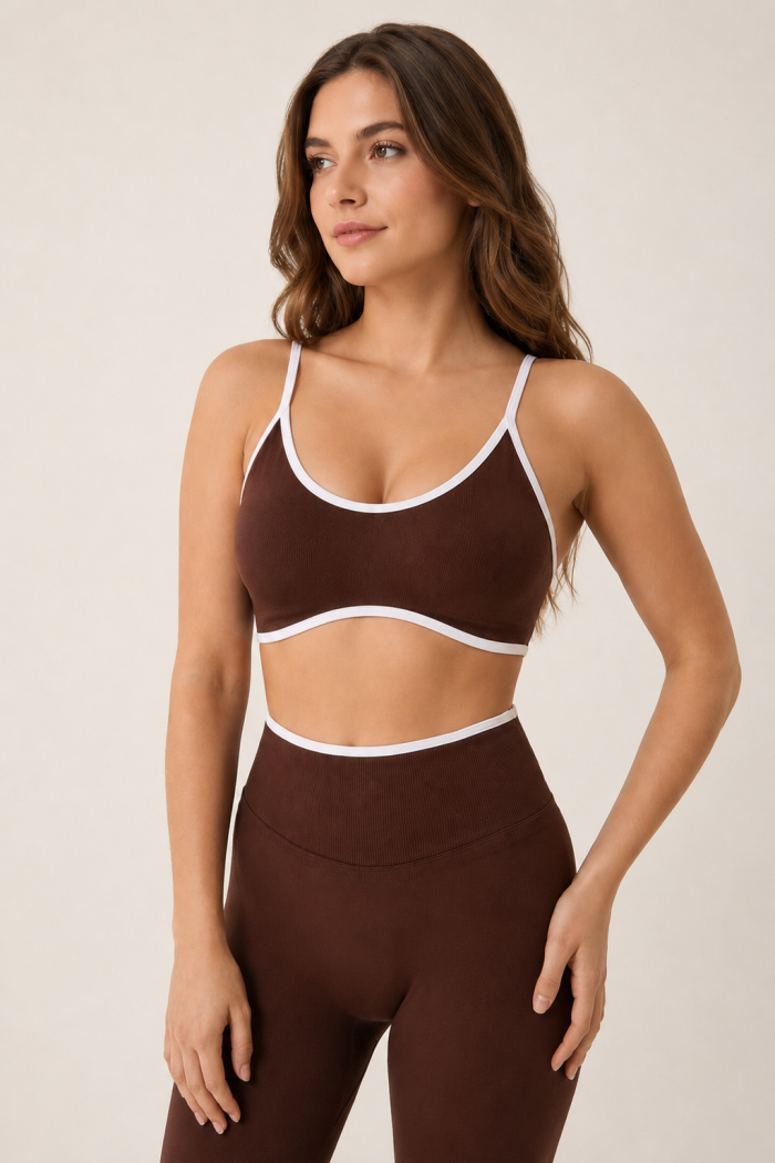 CoreLine Pedli Dikişsiz Seamless Spor Büstiyer - Biye Detaylı
